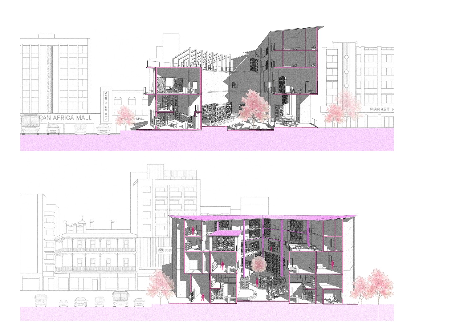 SECTIONS. Original Common Ground architectural sheet.