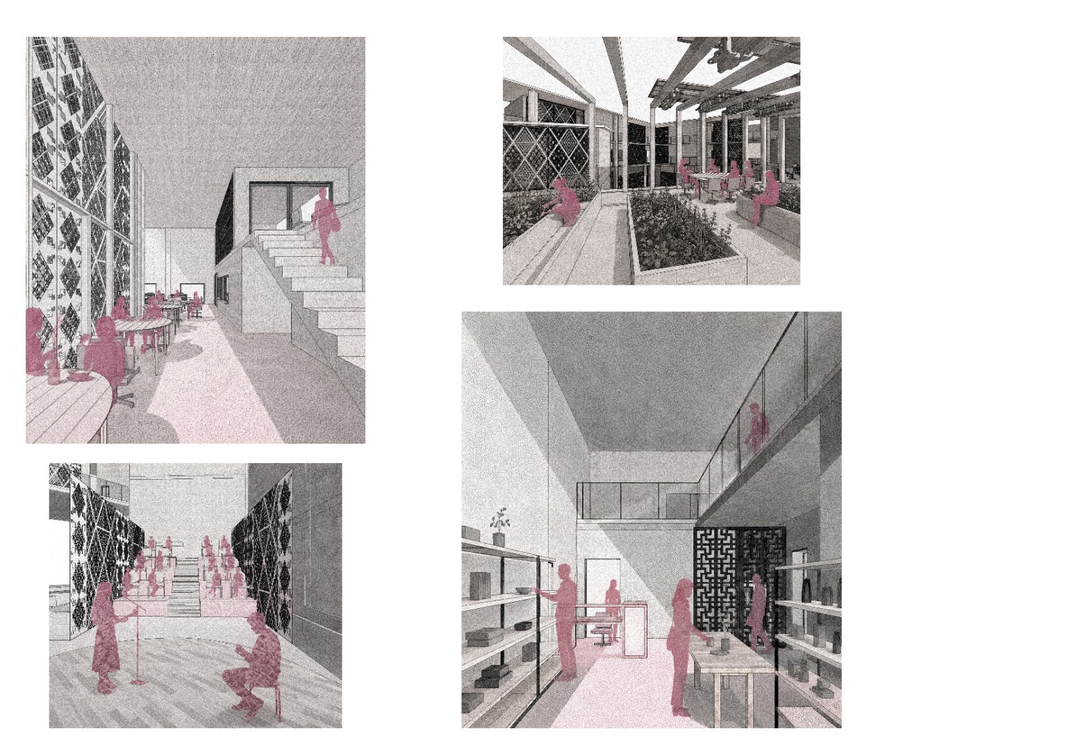 INTERIOR RENDERS. Original Common Ground architectural sheet.