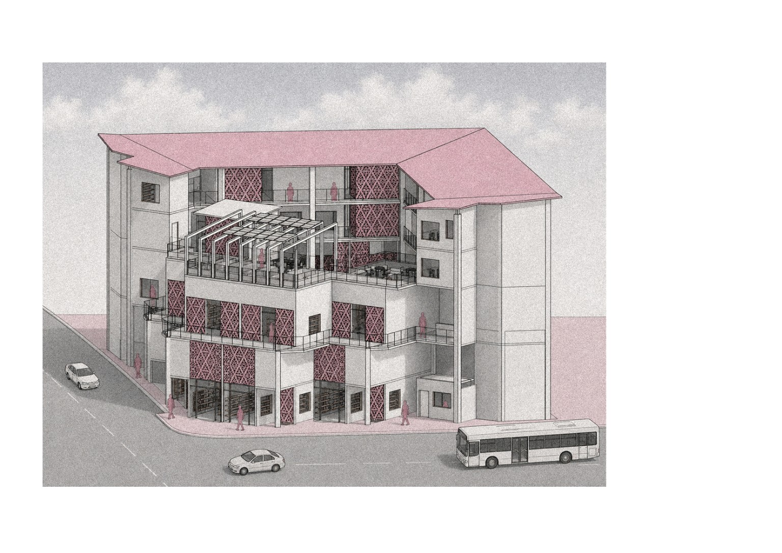 COMMON GROUND / A HOME AWAY FROM HOME. Original Common Ground architectural sheet.