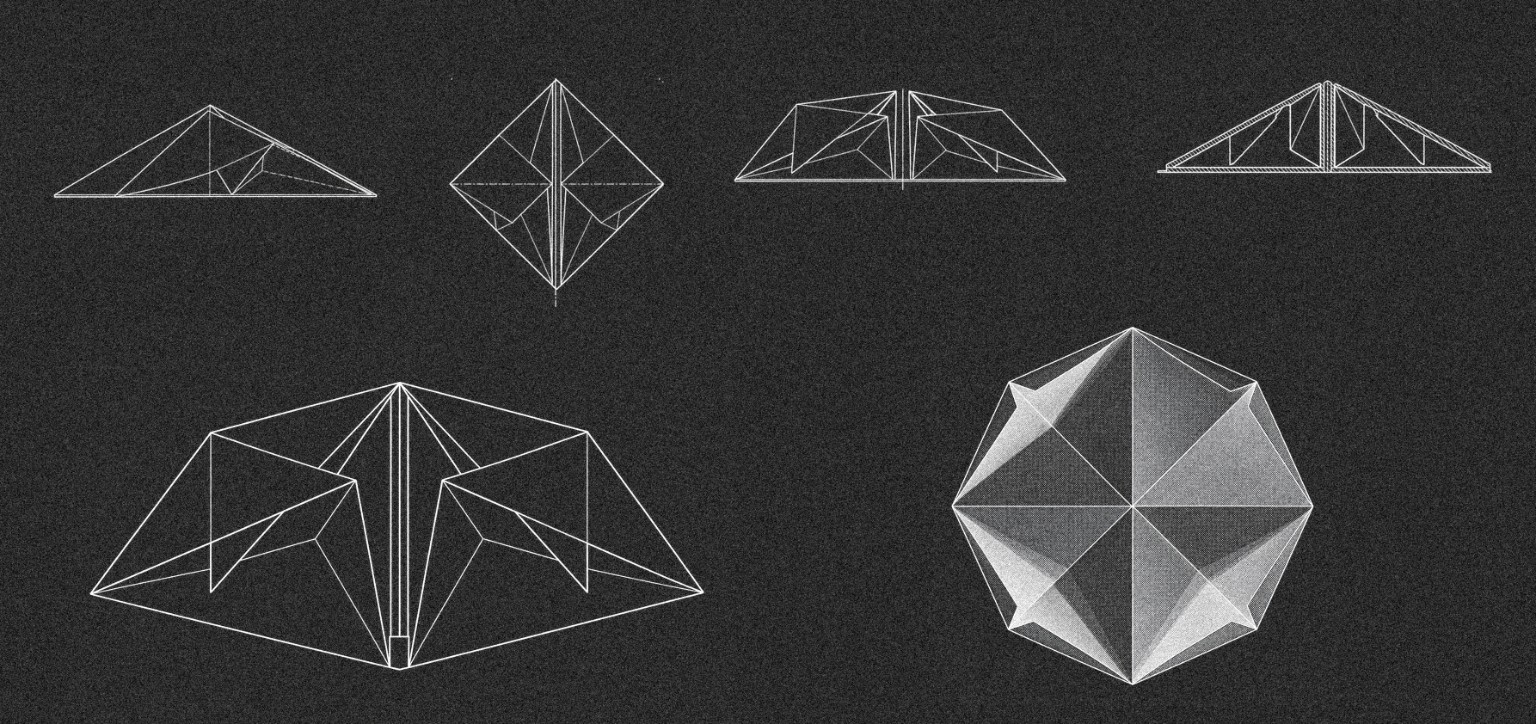 Original Petal Shelter architectural drawing sheet