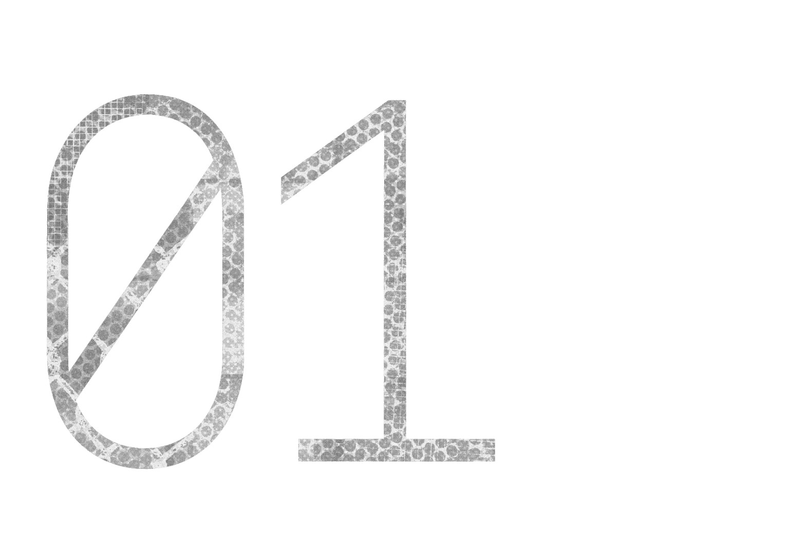 Project 01. Original textured numeral artwork.