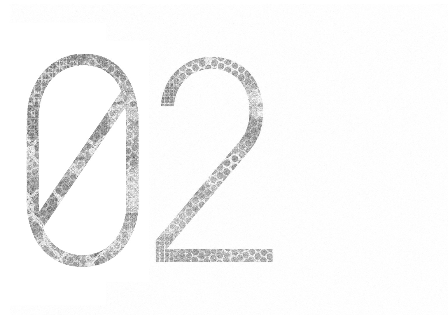 Project 02. Original textured numeral artwork.