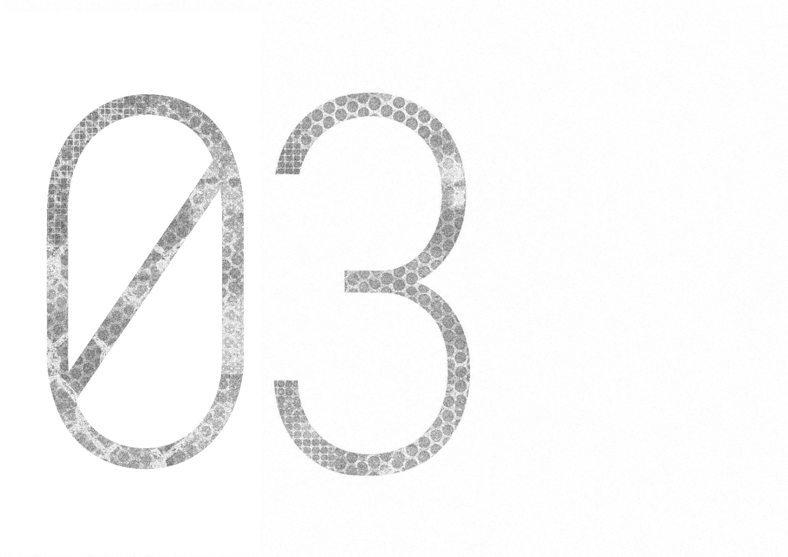 Project 03. Original textured numeral artwork.