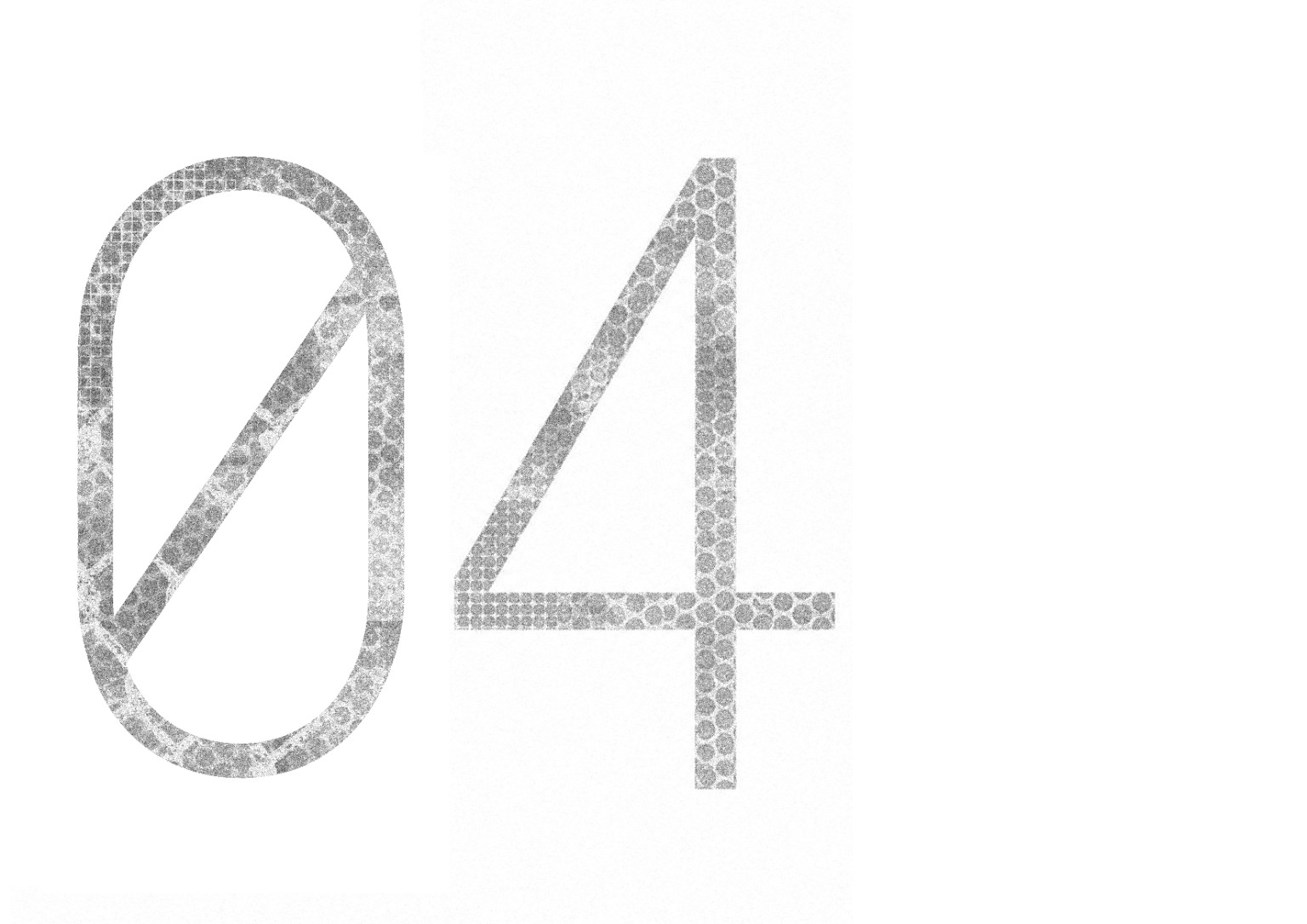 Project 04. Original textured numeral artwork.