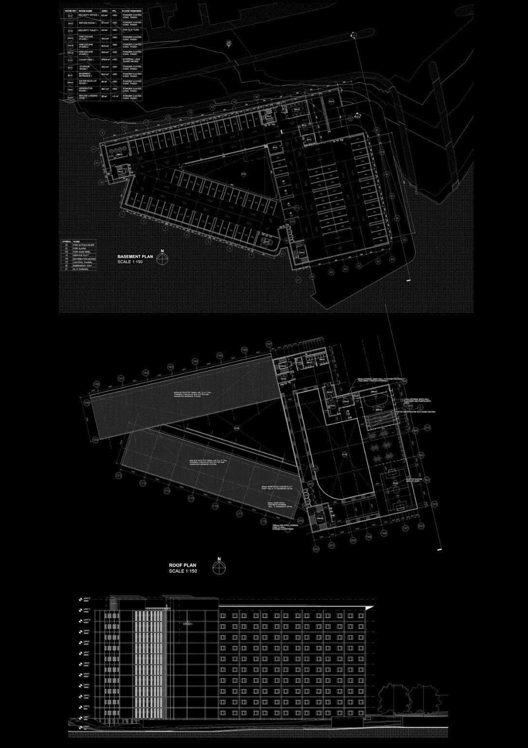 Basement, Roof Plan and Elevation