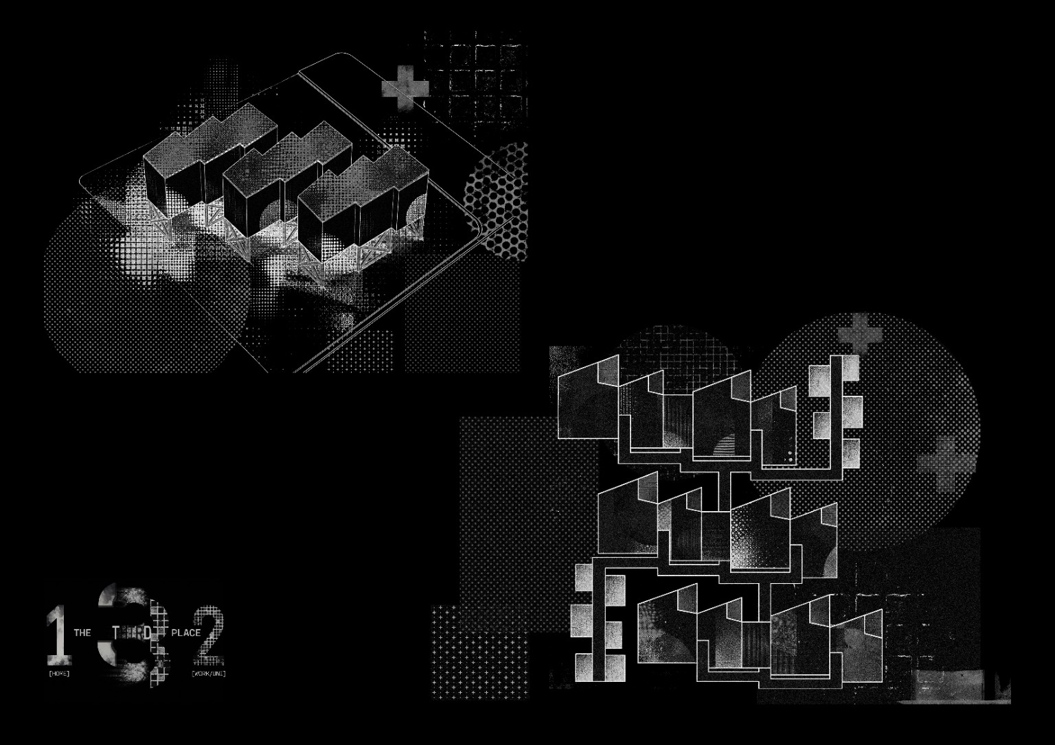 Original negative Third Space spatial concept illustrations